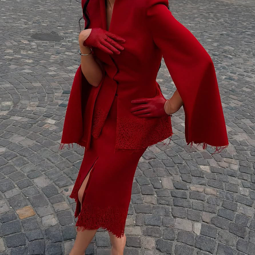 Designer Two-Piece Skirt Set