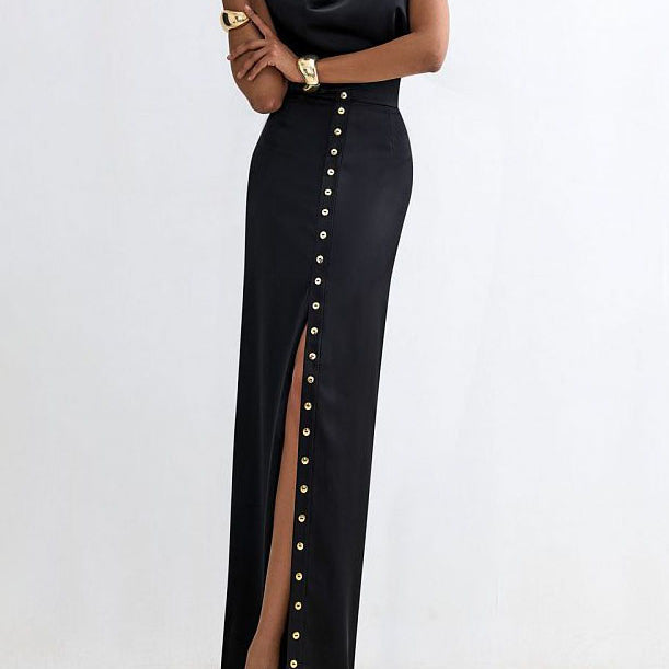 Luxury Satin Two-Piece Skirt Set