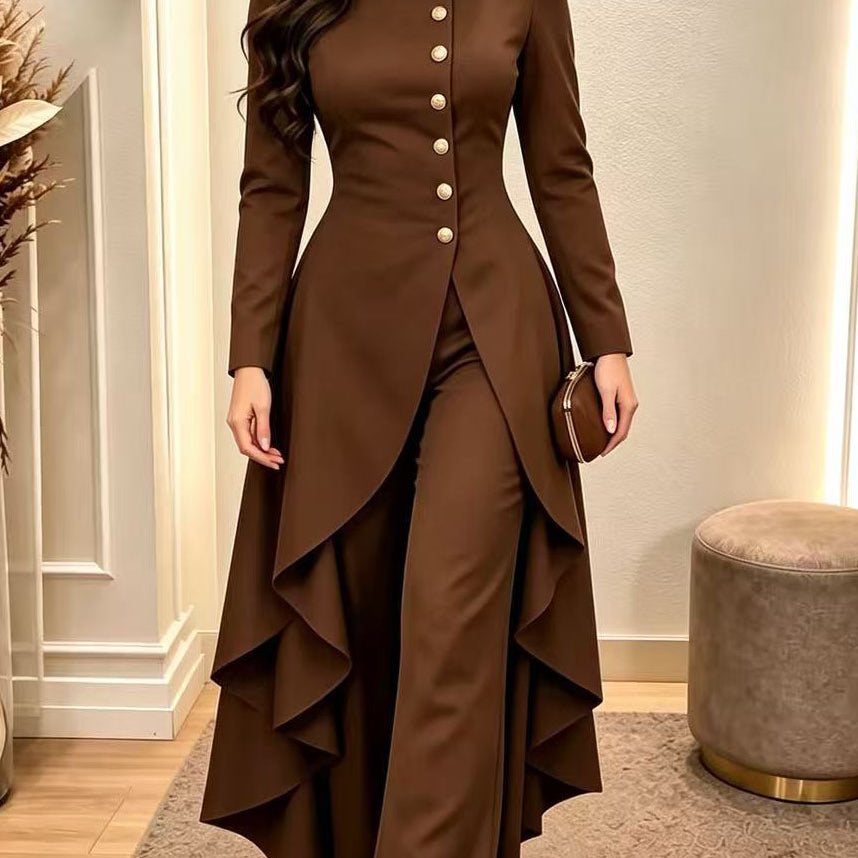 Midikleid mit Laternenärmeln, Graffiti-Print und Taillenschnürung