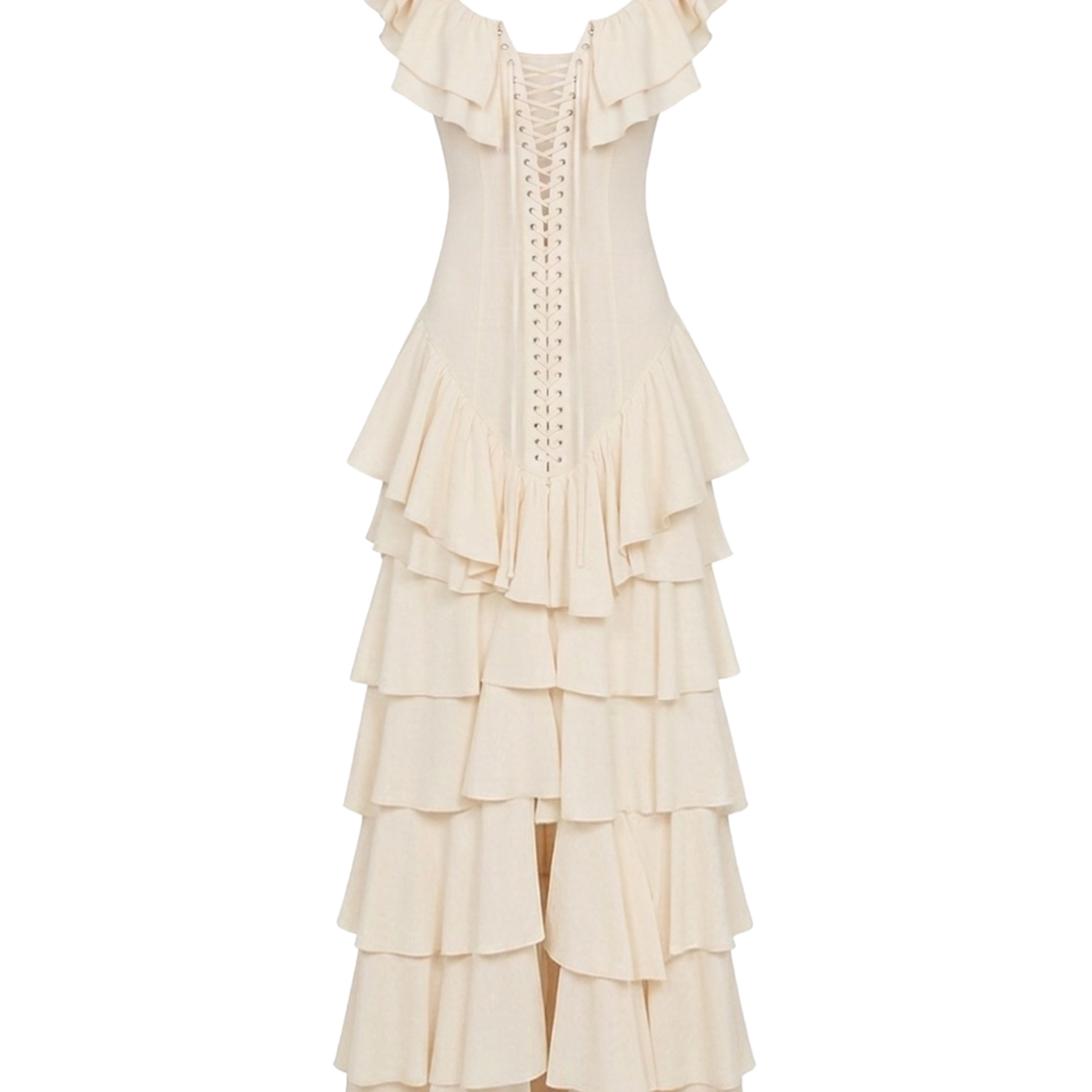 Ruffled Front Tie Maxi Dress