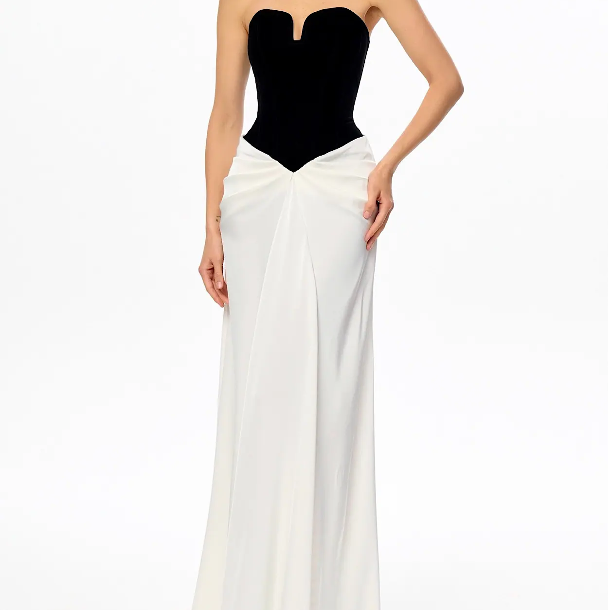 "Jazz" Black and White Maxi Dress