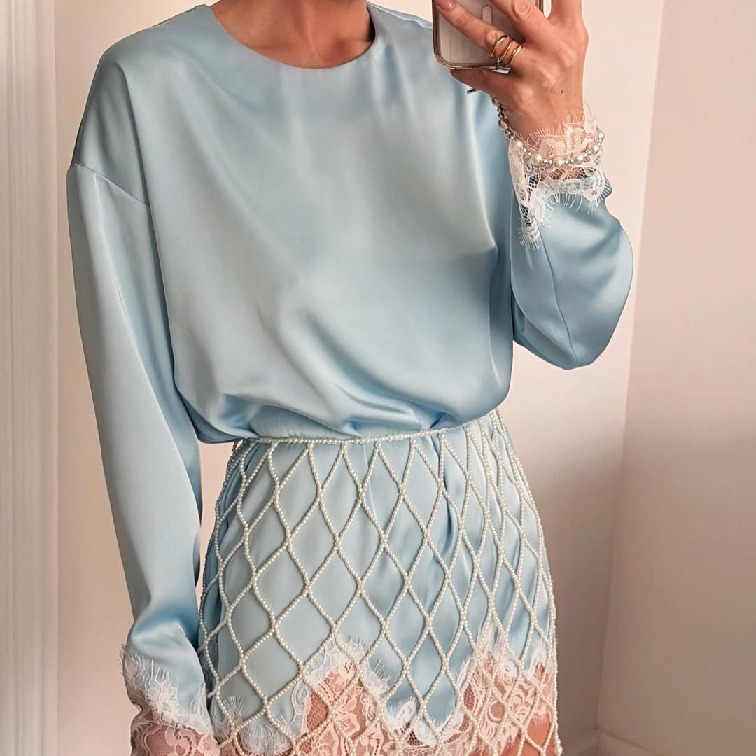 Lace Paneled Mini Dress