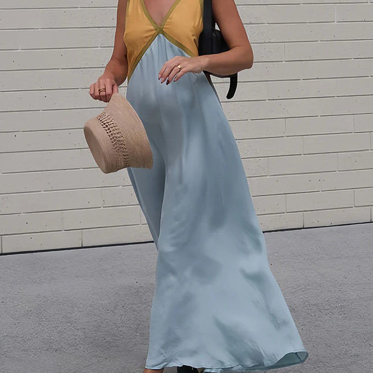 Robe midi sans manches en dentelle brodée