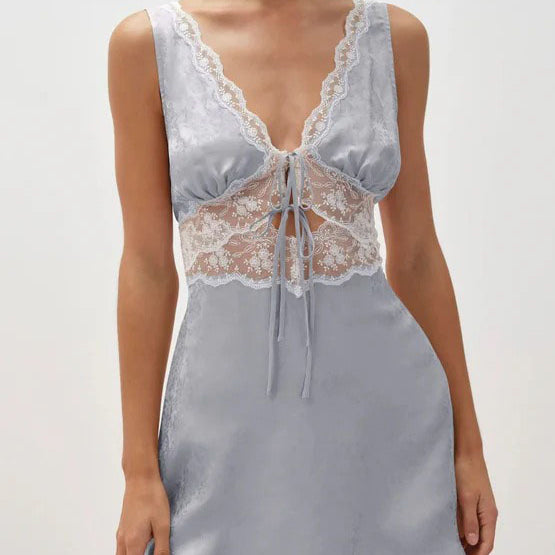 Bluebird Jacquard Mini Slip Dress