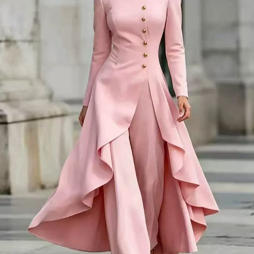 Midikleid mit Laternenärmeln, Graffiti-Print und Taillenschnürung