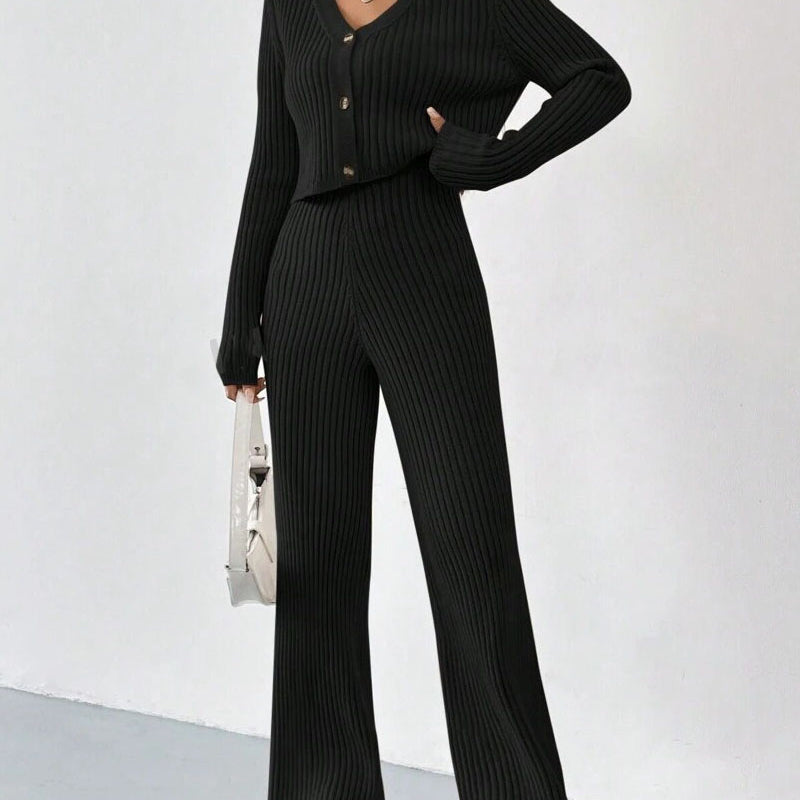 Relaxed Straight-Leg Pants Set