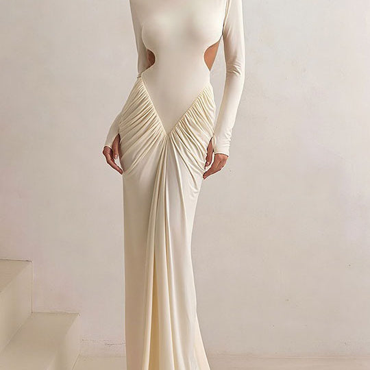 Robe mi-longue à manches lanternes et imprimé graffiti, nouée à la taille