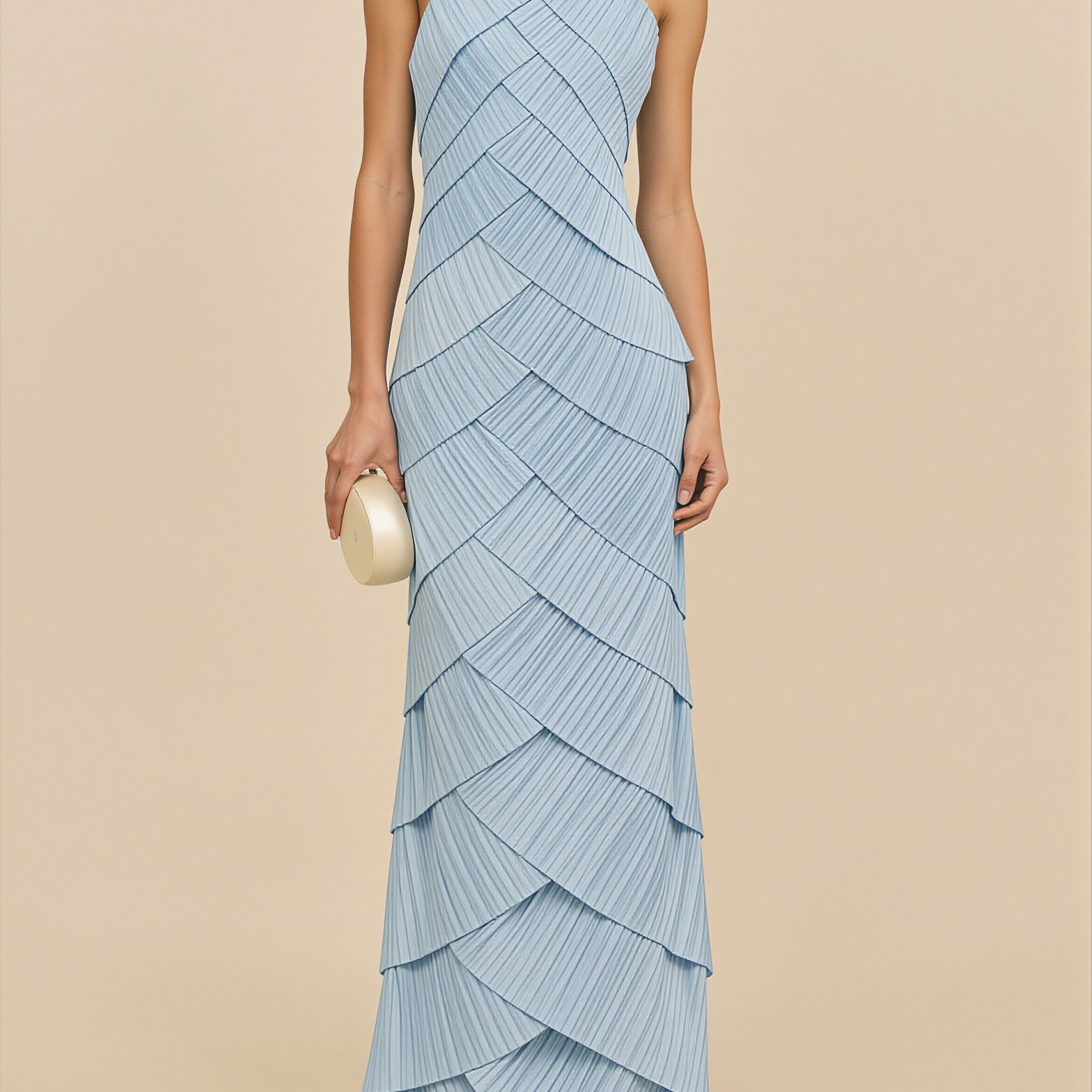 Resort Halter Neck Ruffled Maxi Dress