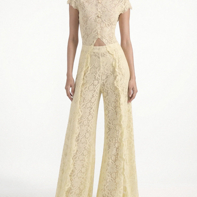Fashion Lace Two Piece Pants Set