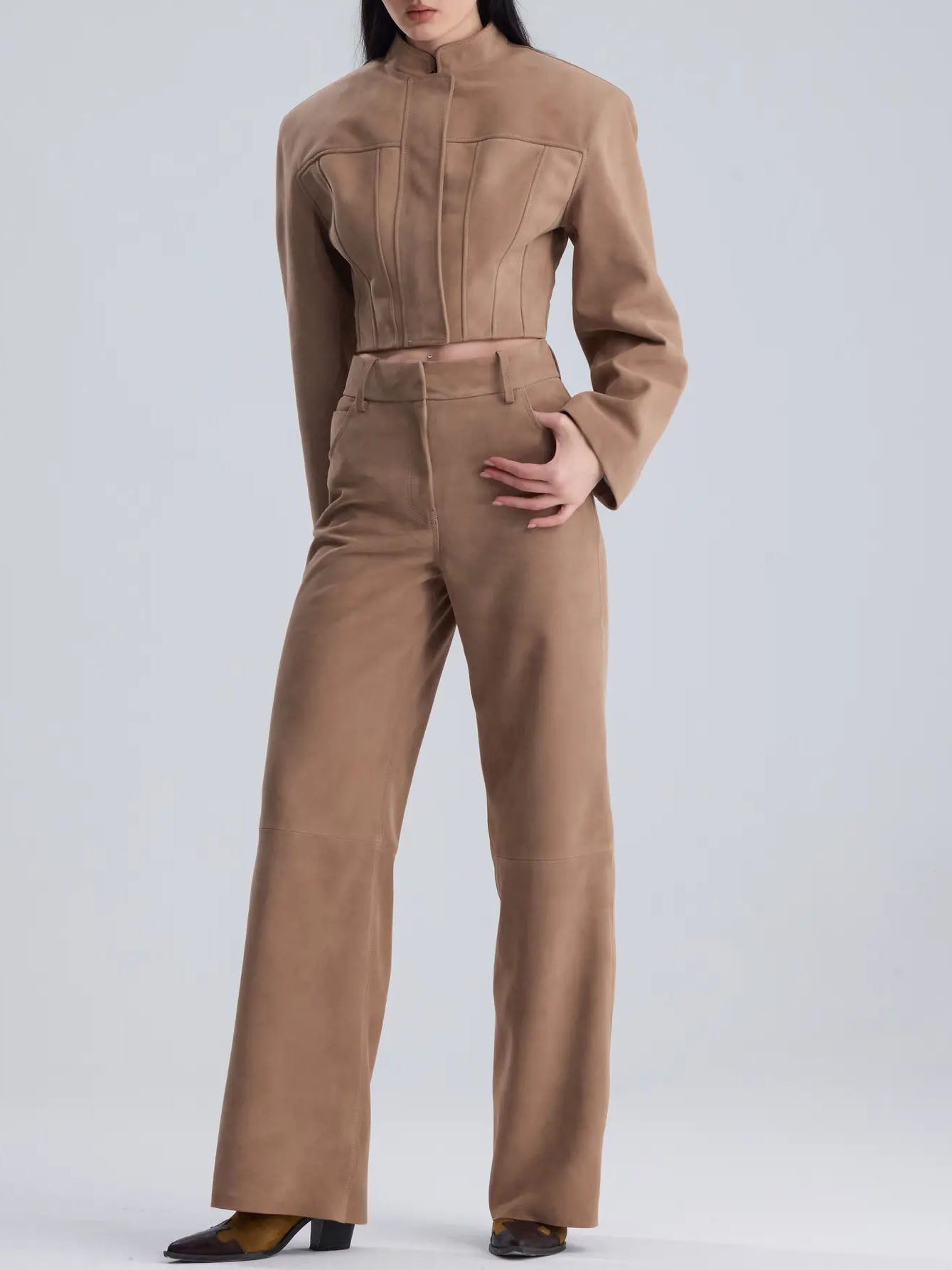 Darcy Structured Suede Pants Set