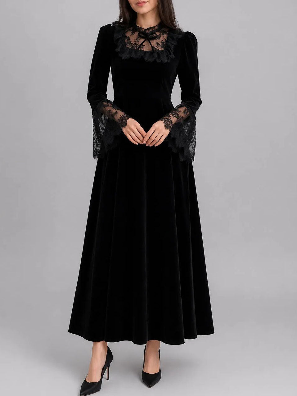 Una Elegant French Lace Slim-Fit Dress