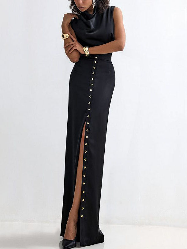 Luxury Satin Two-Piece Skirt Set