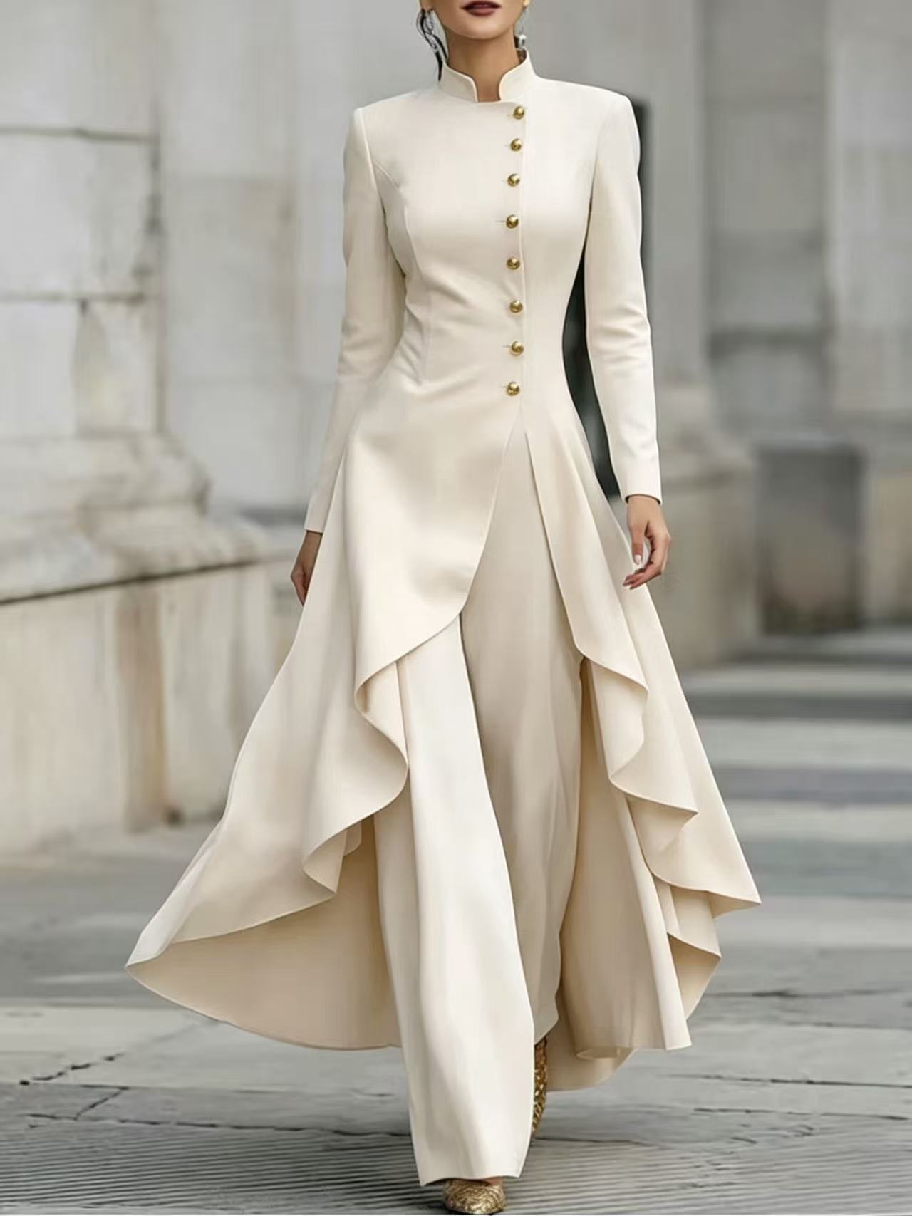 Robe mi-longue à manches lanternes et imprimé graffiti, nouée à la taille