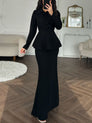 Elegant Long Sleeve Skirt Set