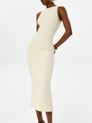 Rose Wearing Cream Dress