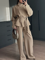 Stand Collar Jacket & Pants Set