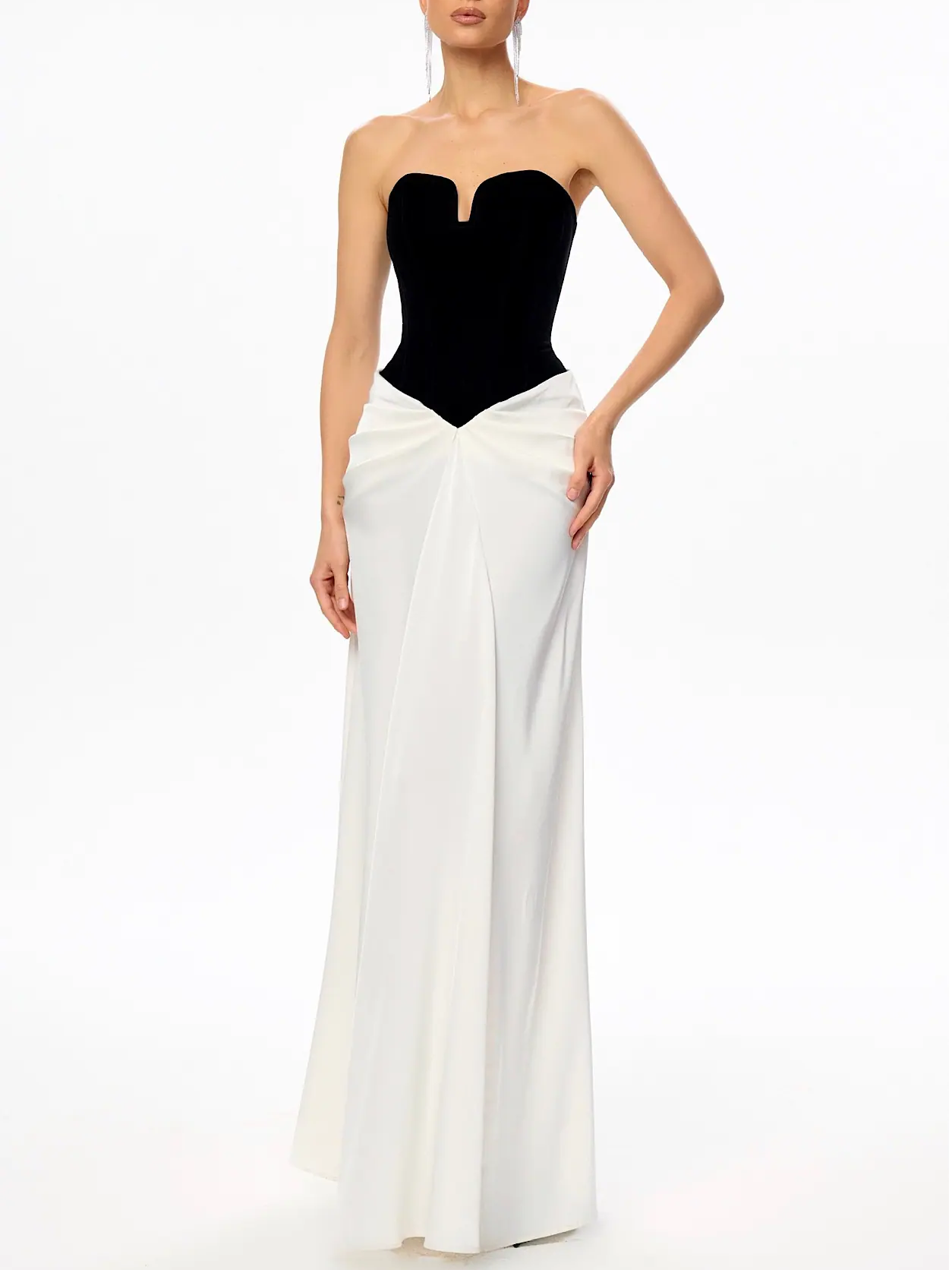 "Jazz" Black and White Maxi Dress