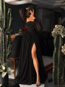 High-Slit Waist-Defining Maxi Dress