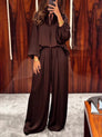 Elegant Casual Loose-Fit Pants Two-Piece Set