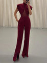 Chemise à col châle à rayures avec pantalon