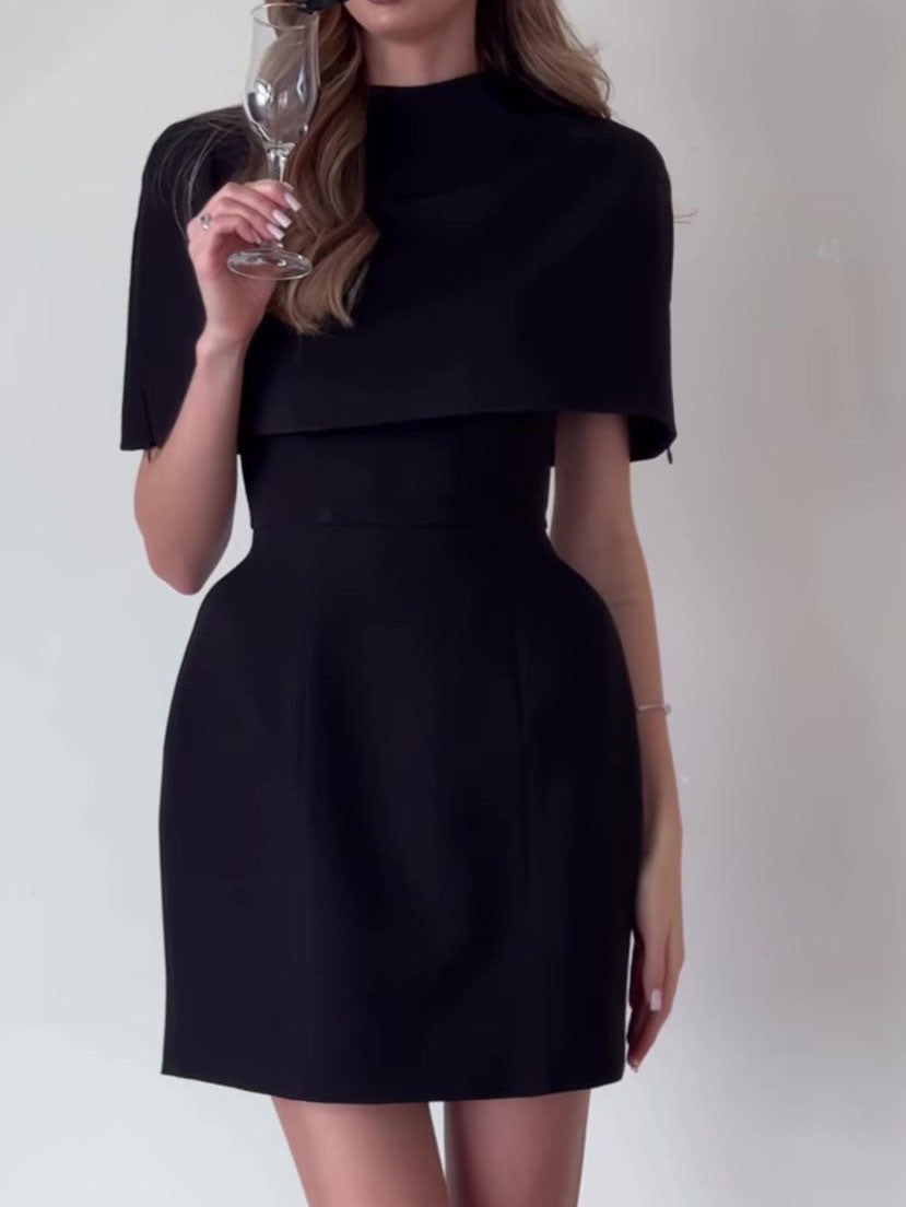 Robe mi-longue à manches lanternes et imprimé graffiti, nouée à la taille