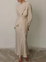 Elegant Cross Tie Back Solid Skirt Set
