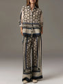 Vintage Geometric Print Pants Set