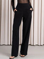 Chemise à col châle à rayures avec pantalon
