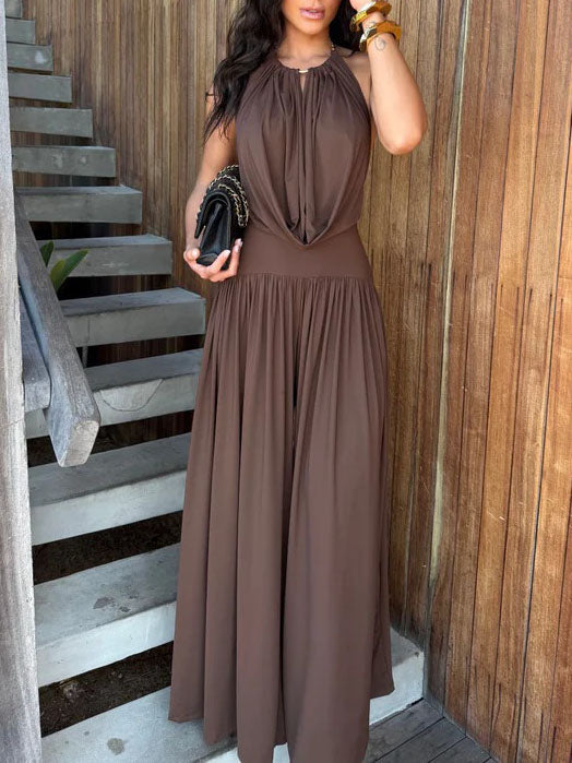 Robe mi-longue à manches lanternes et imprimé graffiti, nouée à la taille