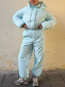Robe mi-longue à manches lanternes et imprimé graffiti, nouée à la taille