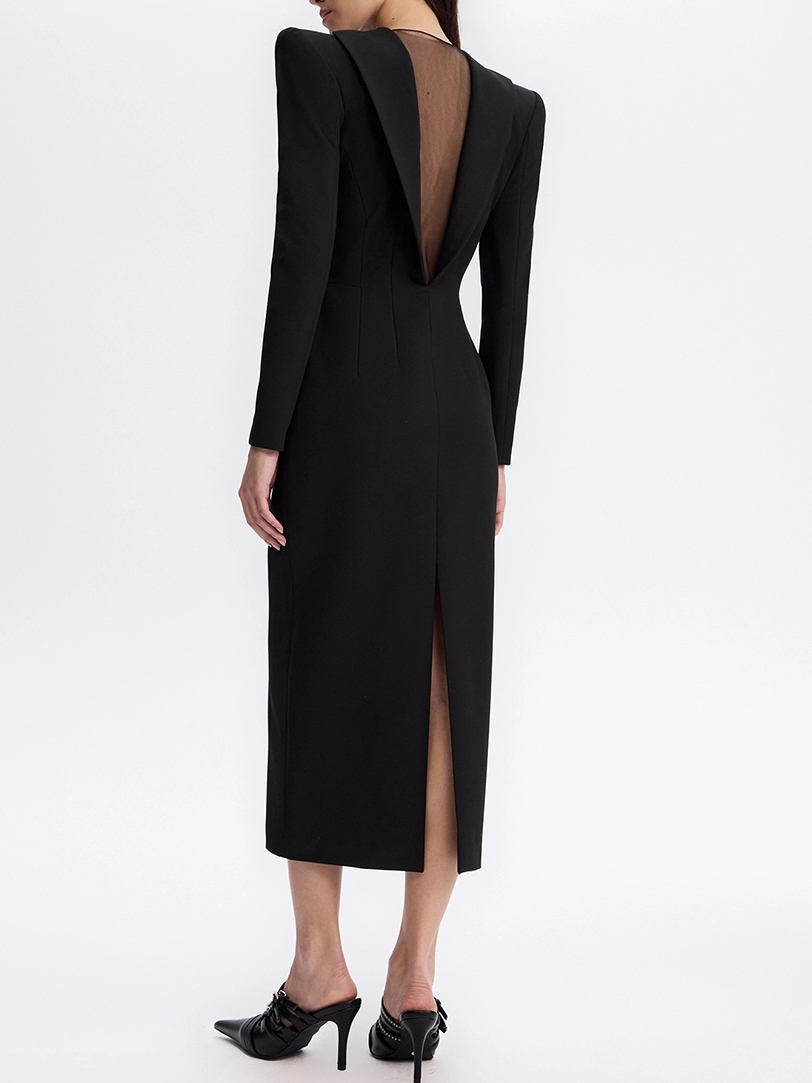Backless Slim-Fit Midi Dress