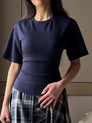 Midikleid mit Laternenärmeln, Graffiti-Print und Taillenschnürung