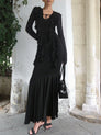 Slim Fit Bodycon Flounce Hem Maxi Dress