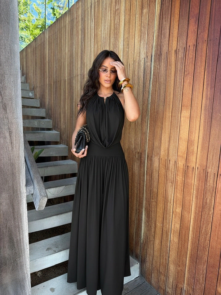 Robe mi-longue à manches lanternes et imprimé graffiti, nouée à la taille