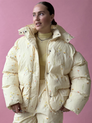 Robe mi-longue à manches lanternes et imprimé graffiti, nouée à la taille
