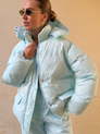 Robe mi-longue à manches lanternes et imprimé graffiti, nouée à la taille