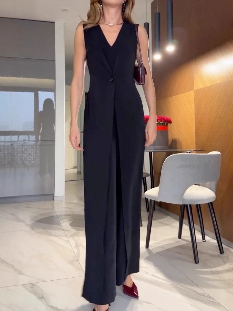 Fashion Jumpsuit with Slit