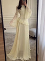 Slim-Fit Long-Sleeve Waist-Cinching Maxi Dress